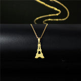Stainless Steel Tower Pendant Necklace for Women Chains Choker Collares