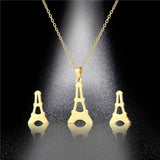 Stainless Steel Tower Pendant Necklace for Women Chains Choker Collares