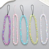 Colorful Star Beaded Keychain Acrylic Phone Pendant