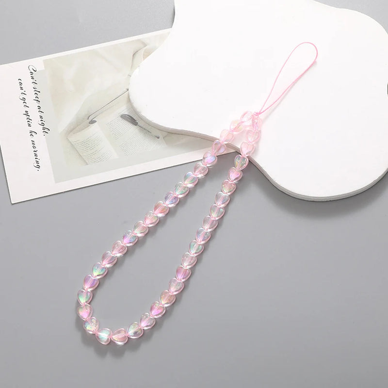 Colorful Star Beaded Keychain Acrylic Phone Pendant