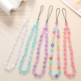 Colorful Star Beaded Keychain Acrylic Phone Pendant