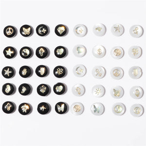 Flat Round Seashell Smile Charms for DIY Jewelry Making