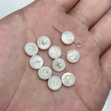 Flat Round Seashell Smile Charms for DIY Jewelry Making