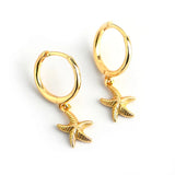 Starfish 925 Silver Dangle Earrings Plated