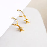 Starfish 925 Silver Dangle Earrings Plated