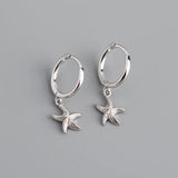 Starfish 925 Silver Dangle Earrings Plated