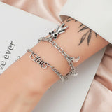 Stars Letter Moon Bear Pendants Bracelets - Double-Layer Chain Bangles