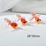 Small Goldfish Acrylic Pendant for Earrings DIY 2pcs