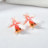 Small Goldfish Acrylic Pendant for Earrings DIY 2pcs