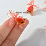 Small Goldfish Acrylic Pendant for Earrings DIY 2pcs