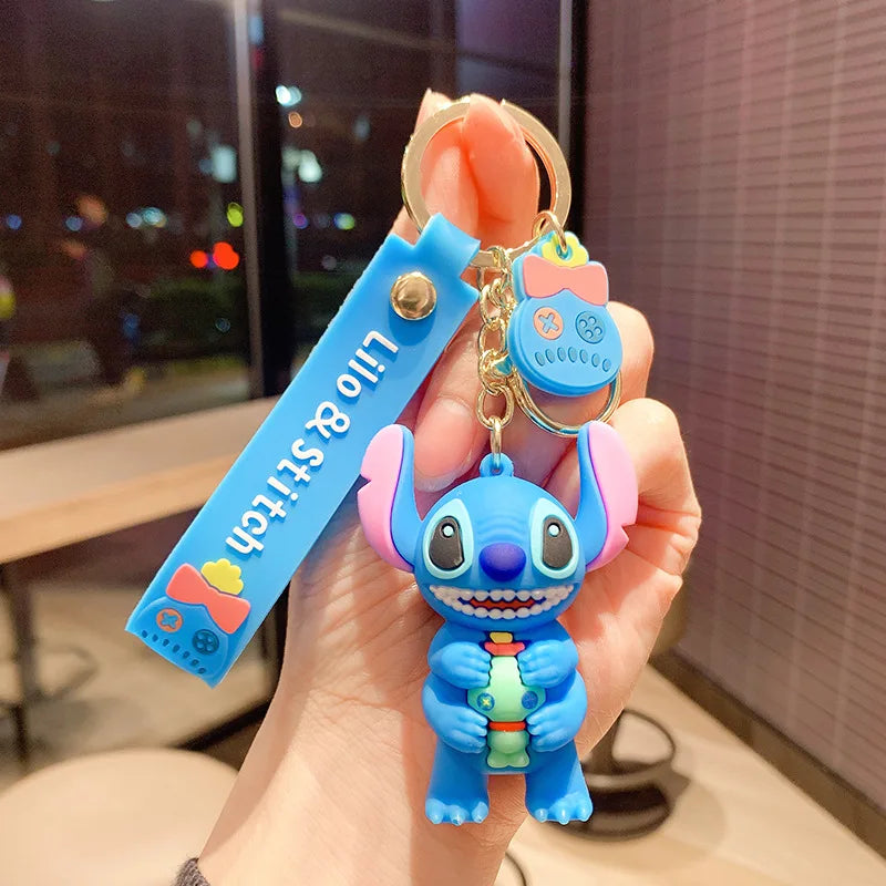 Stitch Keychain Cartoon Lilo & Stitch Doll Keyring Couple Ornament Gift