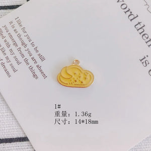 Strawberry Candy Biscuit Enamel Charms 100pcs Metal Earring Necklace Pendants