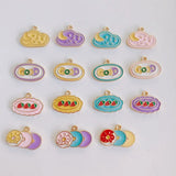 Strawberry Candy Biscuit Enamel Charms 100pcs Metal Earring Necklace Pendants