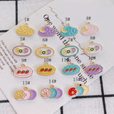 Strawberry Candy Biscuit Enamel Charms 100pcs Metal Earring Necklace Pendants
