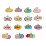 Strawberry Candy Biscuit Enamel Charms 100pcs Metal Earring Necklace Pendants