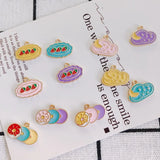 Strawberry Candy Biscuit Enamel Charms 100pcs Metal Earring Necklace Pendants