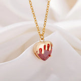 Strawberry Heart Necklace Stainless Steel Chain Jewelry Christmas Gift