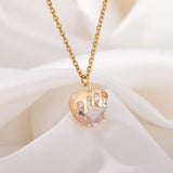 Strawberry Heart Necklace Stainless Steel Chain Jewelry Christmas Gift