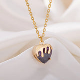 Strawberry Heart Necklace Stainless Steel Chain Jewelry Christmas Gift