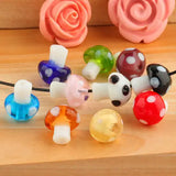 Colorful Lampwork Mushroom Glass Spacer Beads 20pcs