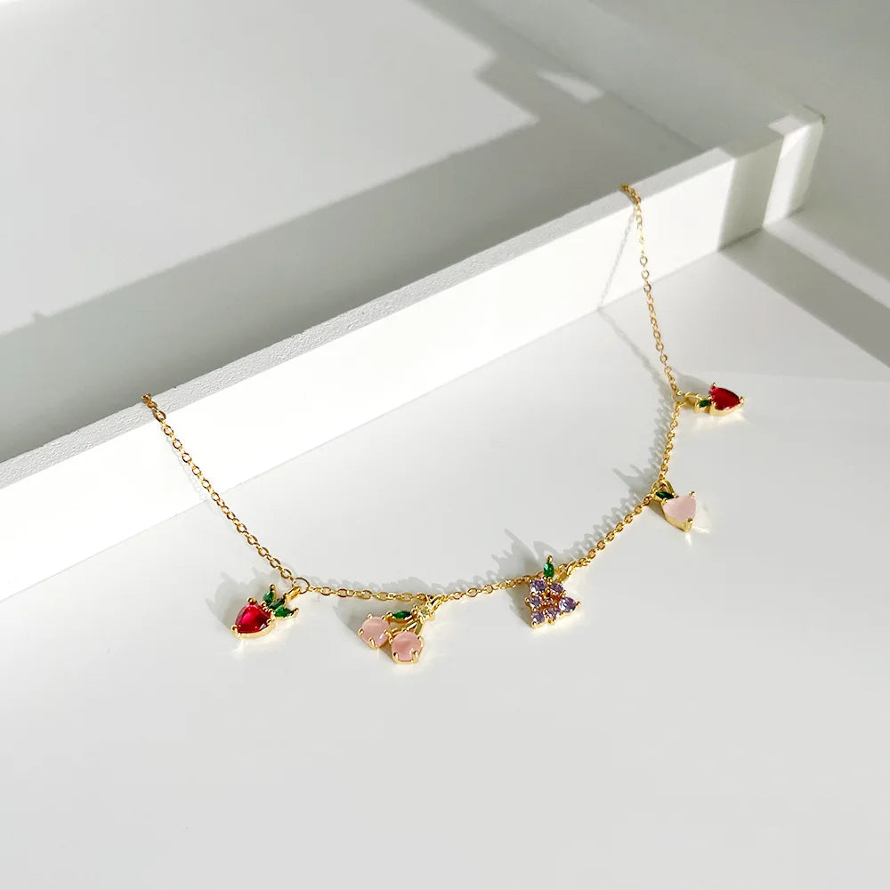 Colorful CZ Fruit Anklet for Women