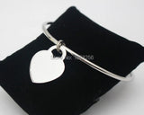 Heart Key Charms Bracelet Stainless Steel Cuff Bangle