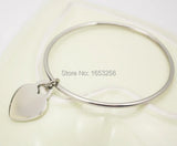 Heart Key Charms Bracelet Stainless Steel Cuff Bangle