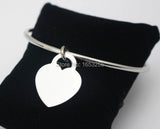 Heart Key Charms Bracelet Stainless Steel Cuff Bangle