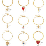 Sun Heart Cherry Charm Bracelet Evil Eye Dangle Bangle