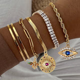 Sun Heart Cherry Charm Bracelet Evil Eye Dangle Bangle