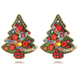 Christmas Tree Snowflake Pearl Earrings