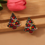Christmas Tree Snowflake Pearl Earrings