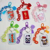 ID Photo Protect Case Keychain Star Phone Protector Bag Keyring Chain Decor