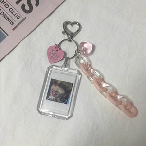 ID Photo Protect Case Keychain Star Phone Protector Bag Keyring Chain Decor