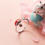 925 Silver Mushroom CZ Open Ring Women Girl Gift LR298
