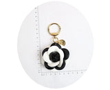 Rose Camellia Flowers Keychain for Women Trinket Key Chains Ring Car Bag