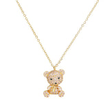 Teddy Bear Pendant Necklace Women Light Jewelry Chain