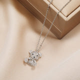 Teddy Bear Pendant Necklace Women Light Jewelry Chain