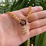 Teddy Bear Pet Pendant Chain Necklace Jewelry