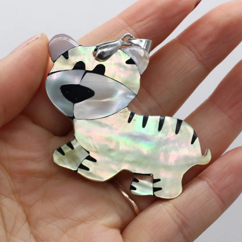 Tiger Shell Pendants Mother of Pearl Charms DIY Necklace 45x30mm