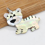 Tiger Shell Pendants Mother of Pearl Charms DIY Necklace 45x30mm