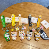 Tiger Pattern Coat Shiba Inu Dog Keychain PVC Animal Toy Keyring