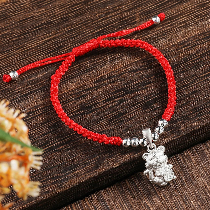 Tiger Pendant Bracelet 925 Silver Jewelry