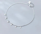 925 Sterling Silver Small Stars Anklet Bracelet GTLS610