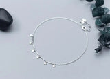 925 Sterling Silver Small Stars Anklet Bracelet GTLS610