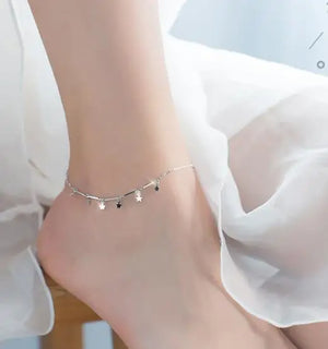925 Sterling Silver Small Stars Anklet Bracelet GTLS610
