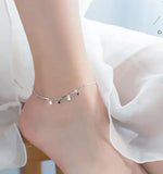 925 Sterling Silver Small Stars Anklet Bracelet GTLS610