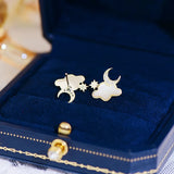 14K CZ Zirconia Stud Earrings High Jewellery Pendant