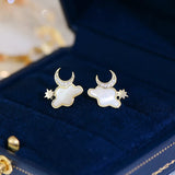 14K CZ Zirconia Stud Earrings High Jewellery Pendant