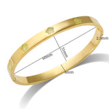 Heart Enamel Flower Bracelet Stainless Steel Bangle for Women